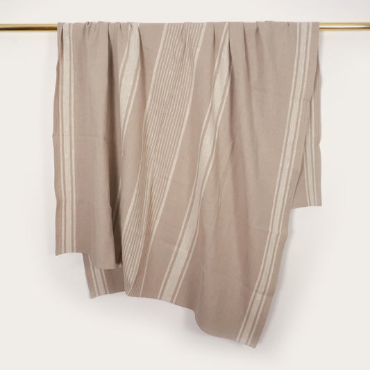 Village Black Linen Blanket - Natural
