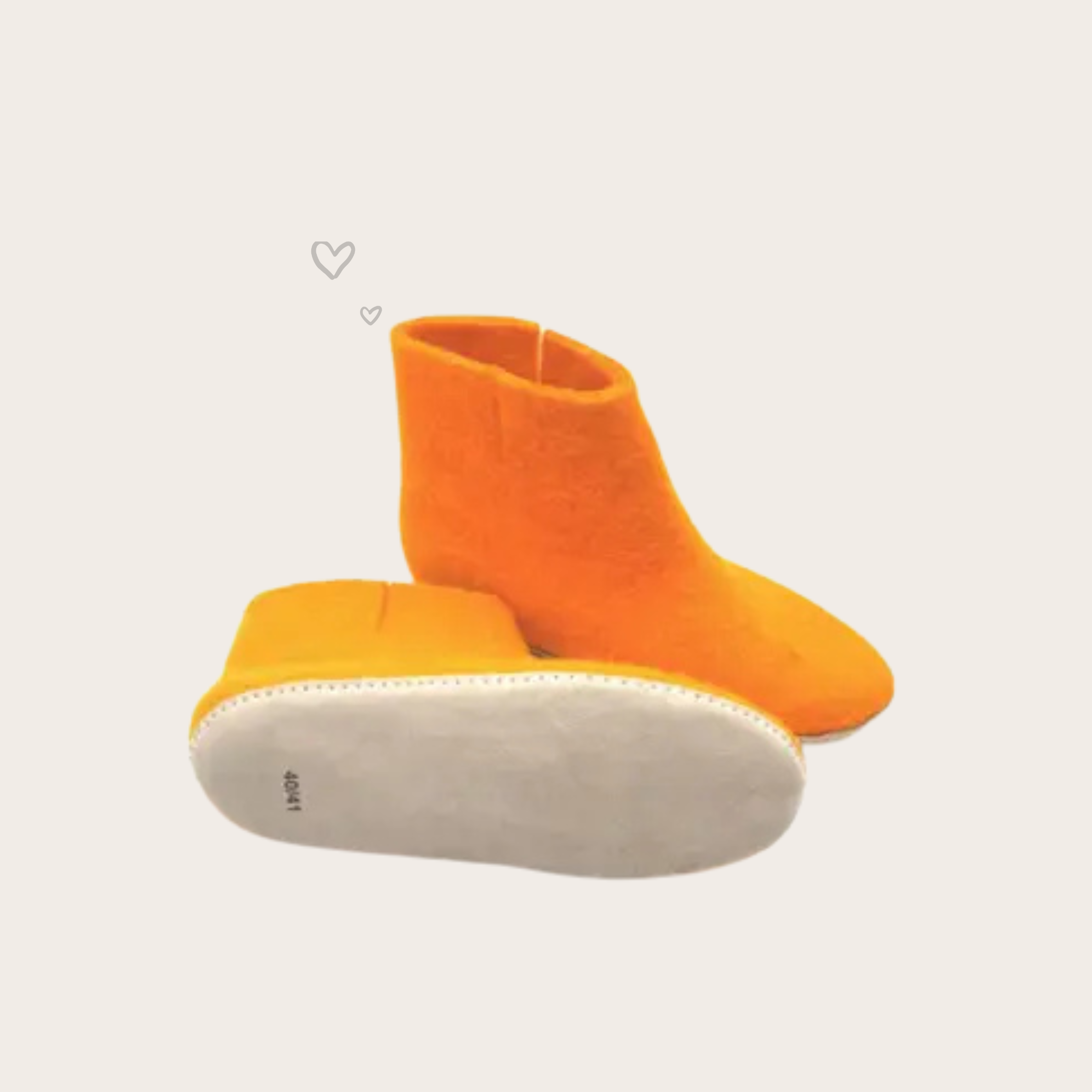 Wool Indoor Low Boots with Suede Sole - Sunset Orange