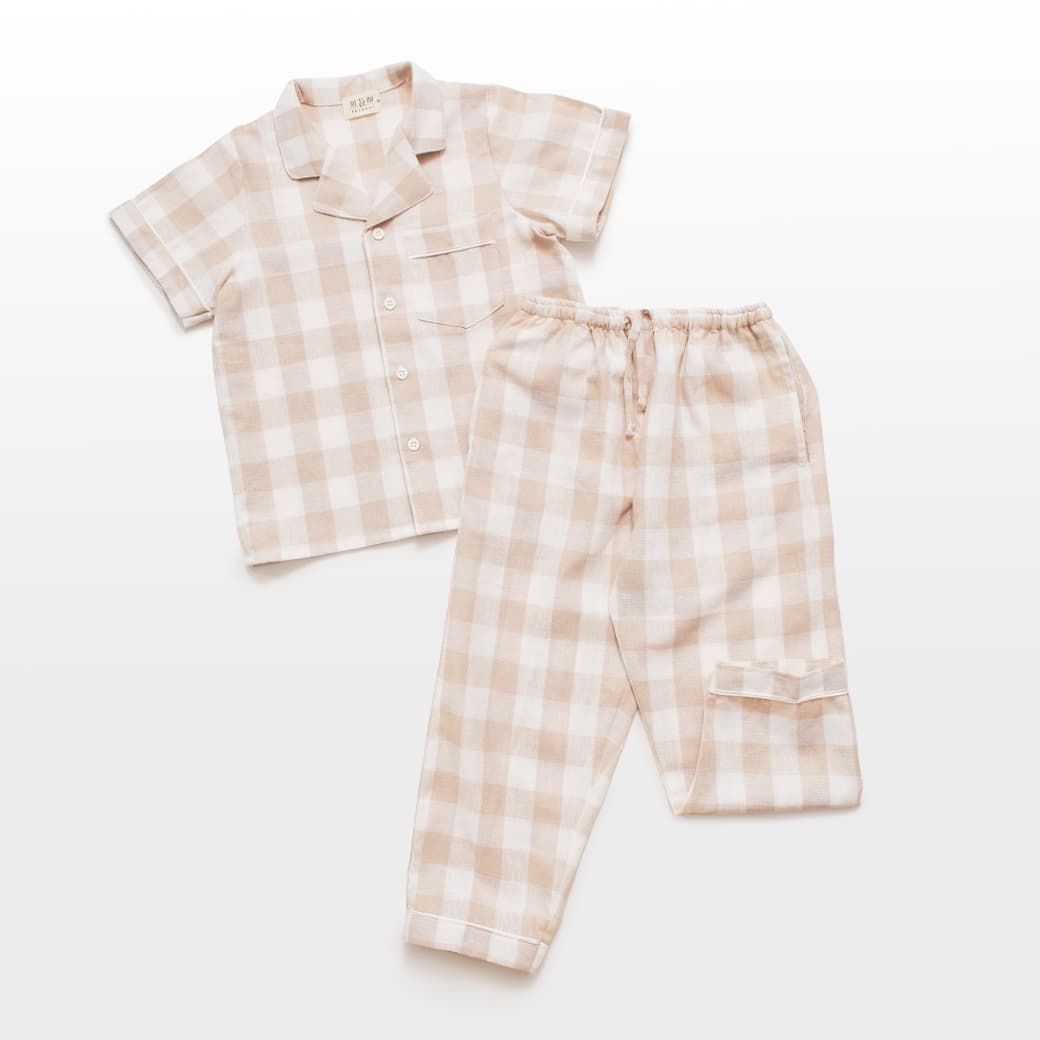 Colourbox Taupe Linen Short Sleeves Set