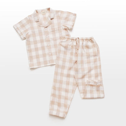 Colourbox Taupe Linen Short Sleeves Set
