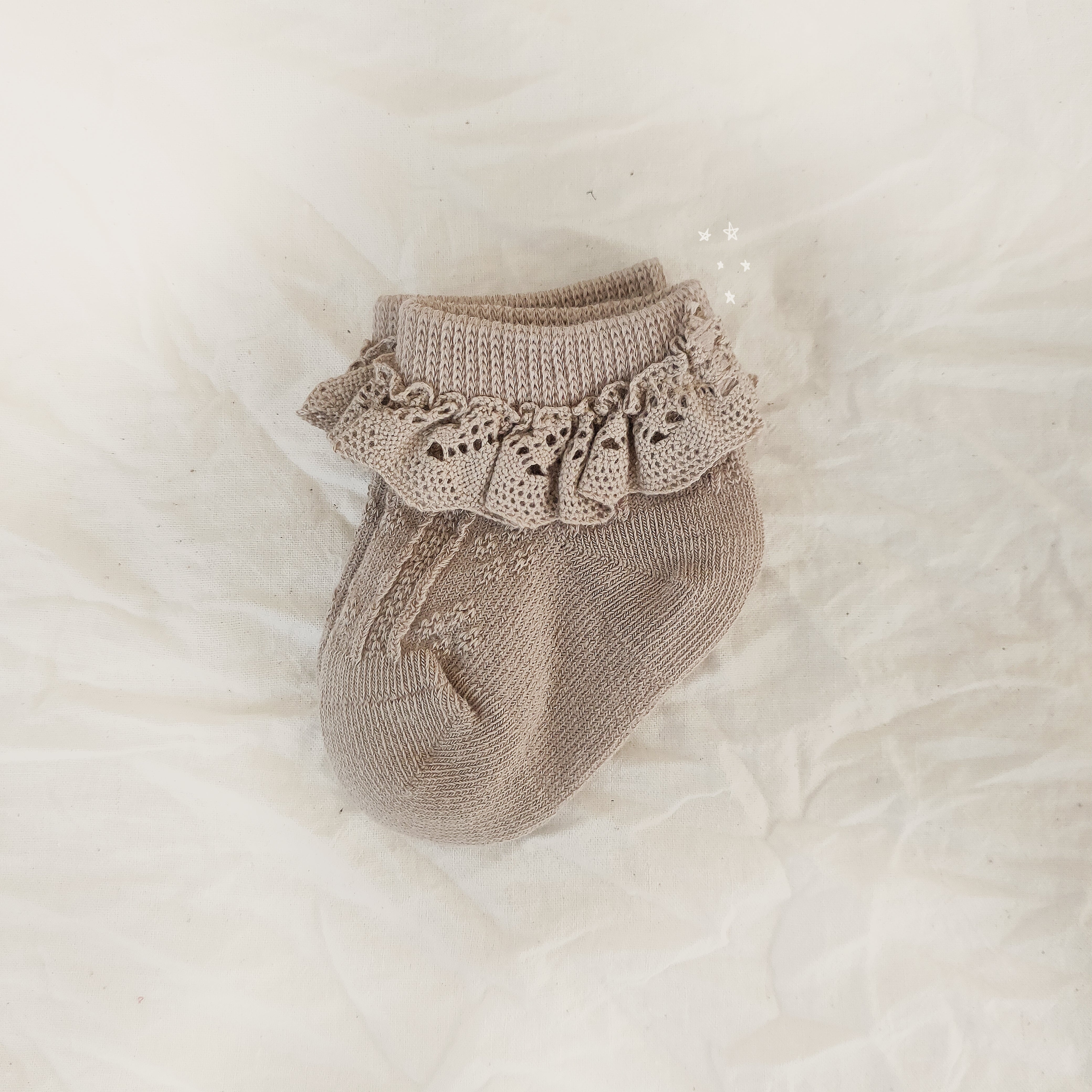 Lace Baby Socks - Brown