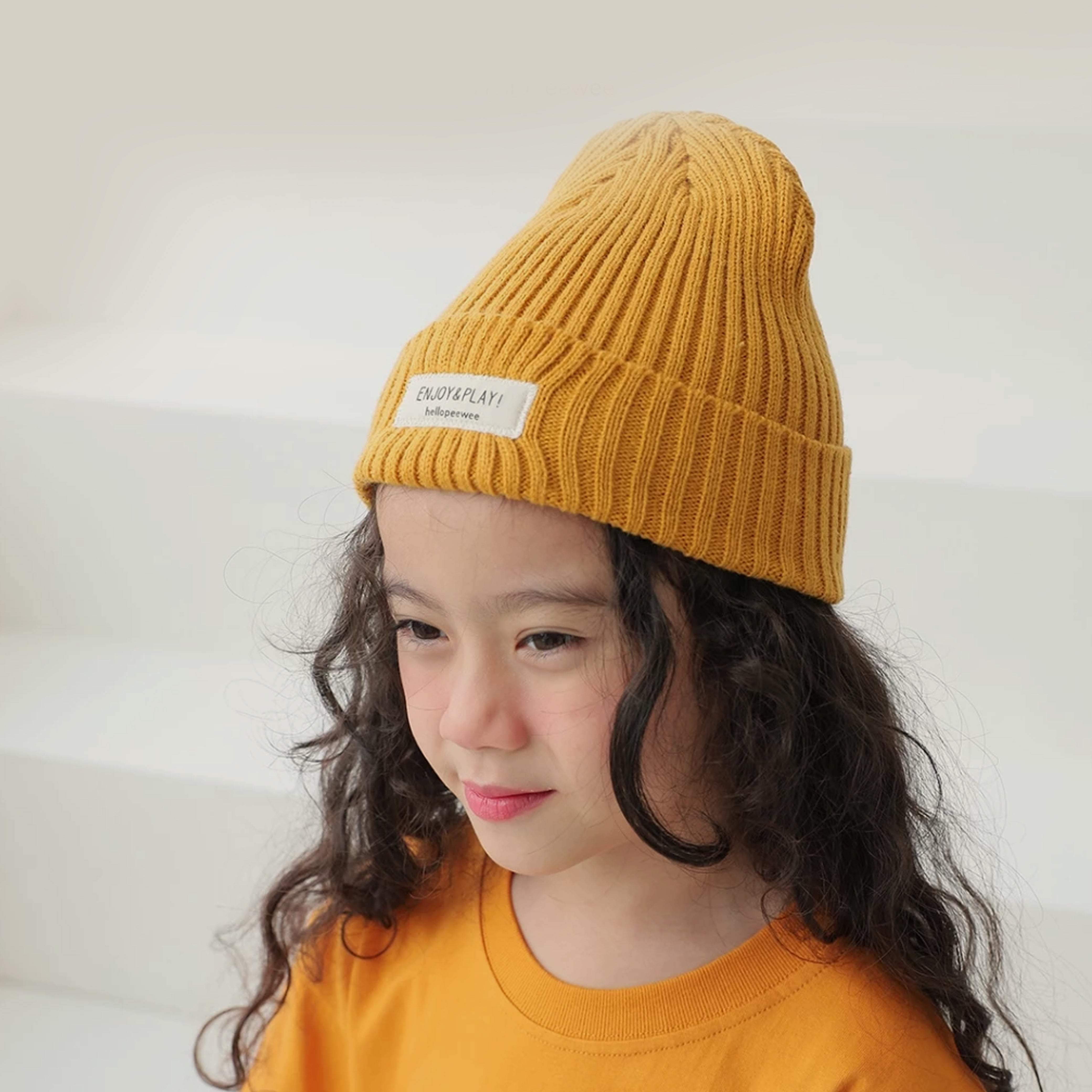 Knitted Poly Cotton Beanie Hat with Woven Label