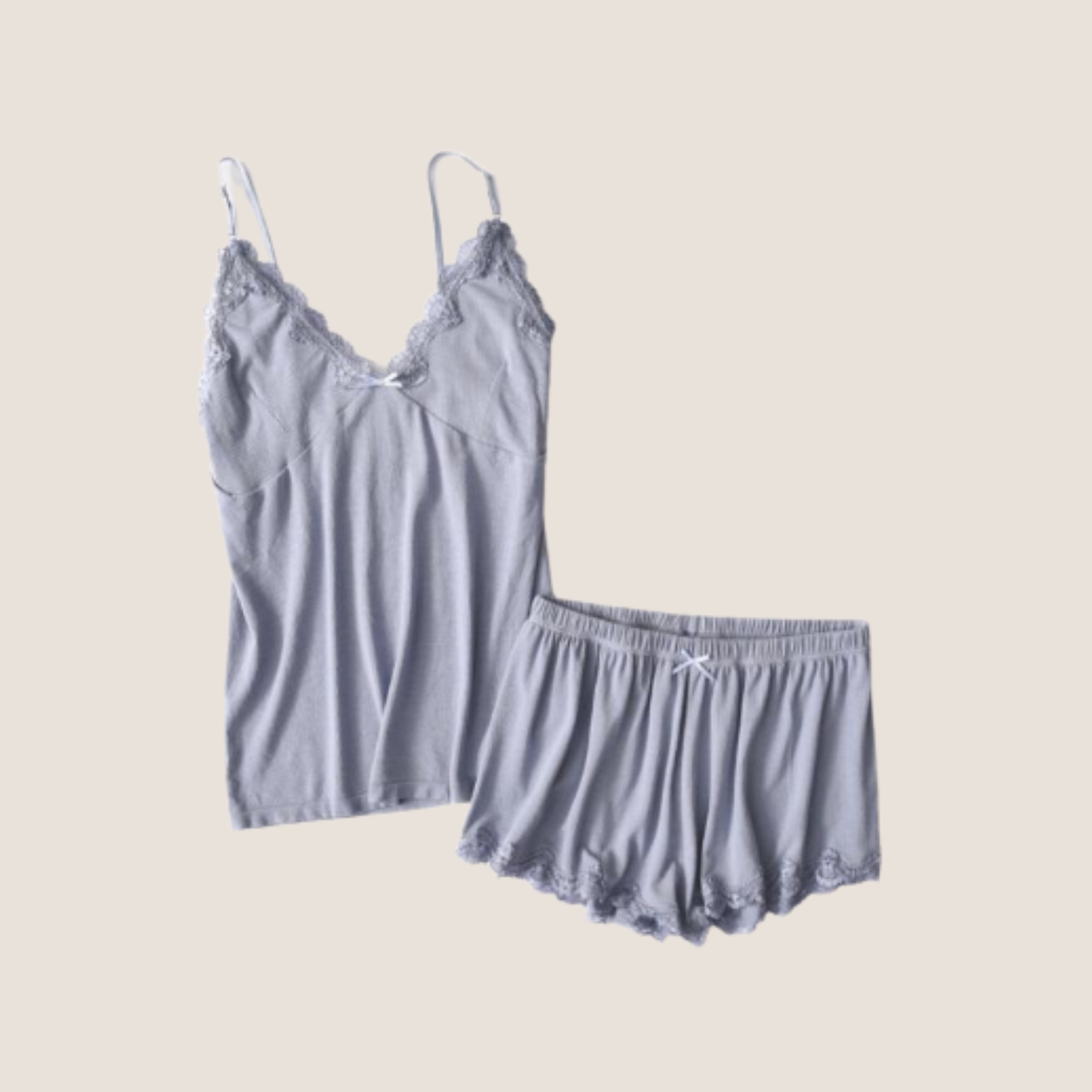 Poppy Cotton Camisole Set - Baby Blue