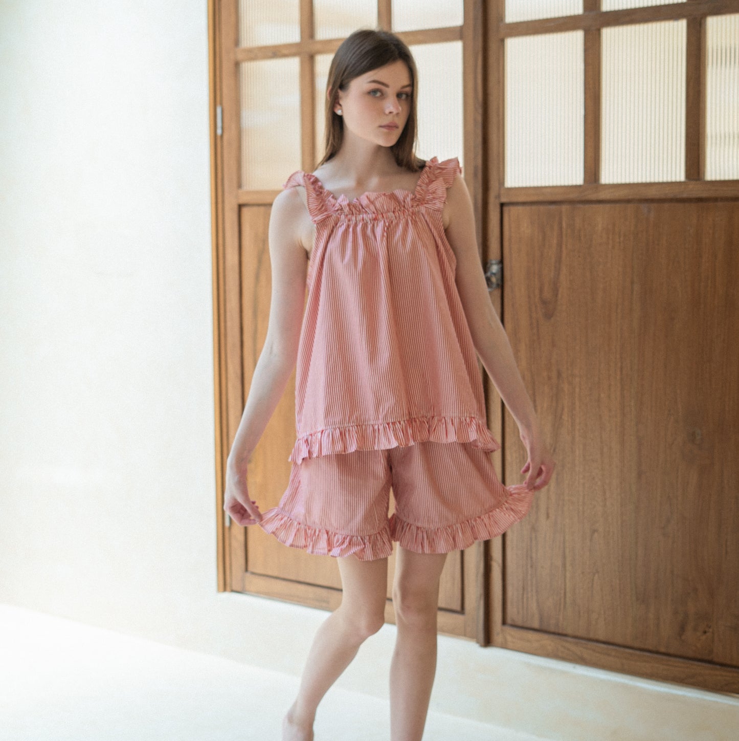 Cerise Frill Short Set -  Candy