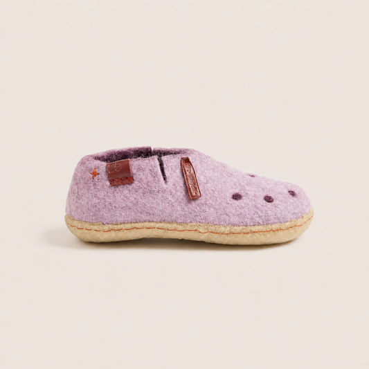 Classic Shoe For Kids with Natural Rubber Sole - Pink