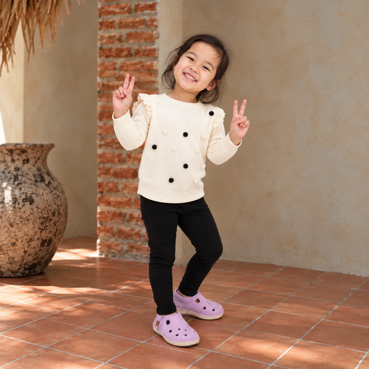Classic Shoe For Kids with Natural Rubber Sole - Pink