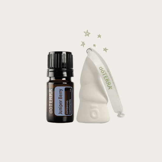 doTERRA Juniper Berry Essential Oil 5mL with Decorative Passive Diffuser