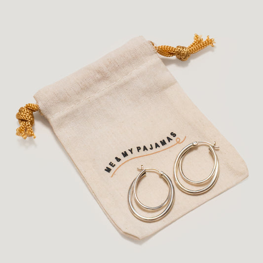 Oval Silver Earings