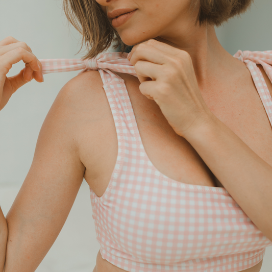Gingham Women Bikini - Pink Blush