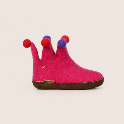 The Jester with Leather Sole - Kids - Pink