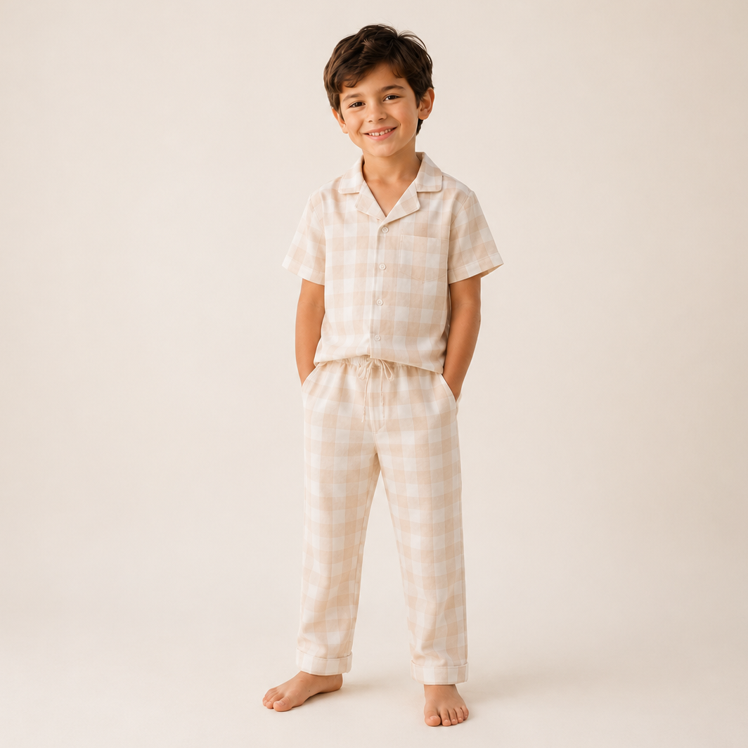 Colourbox Taupe Linen Short Sleeves Set