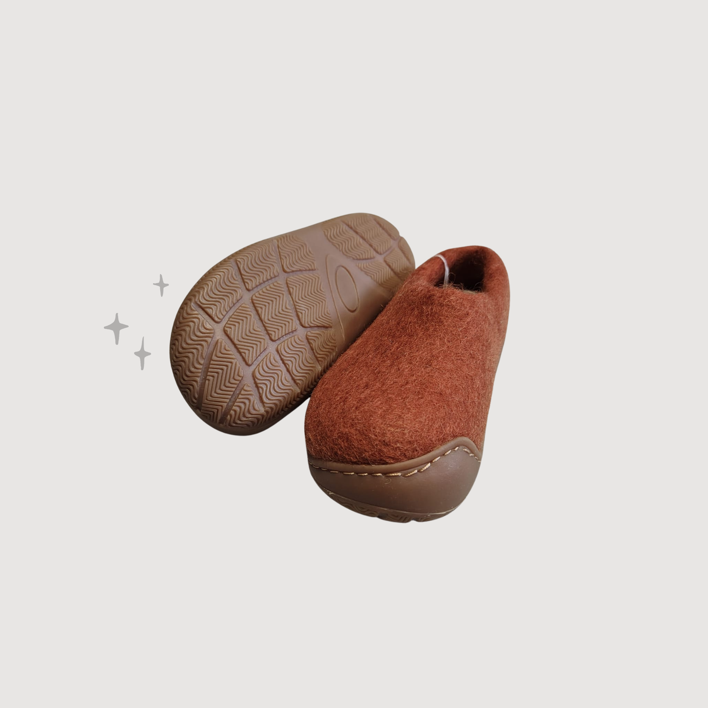 Kids Slippers with Natural Rubber Sole - Gingerbread