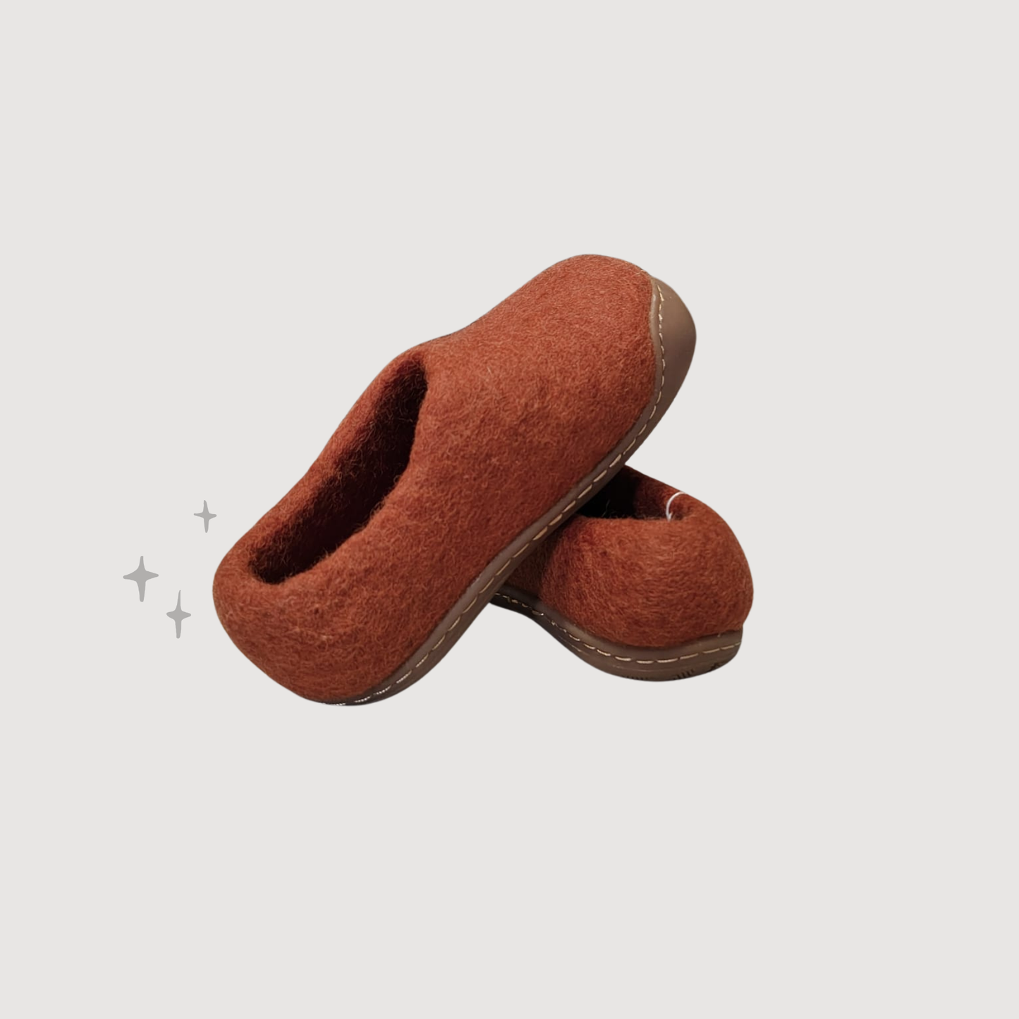Kids Slippers with Natural Rubber Sole - Gingerbread