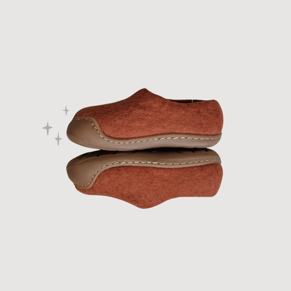 Kids Slippers with Natural Rubber Sole - Gingerbread