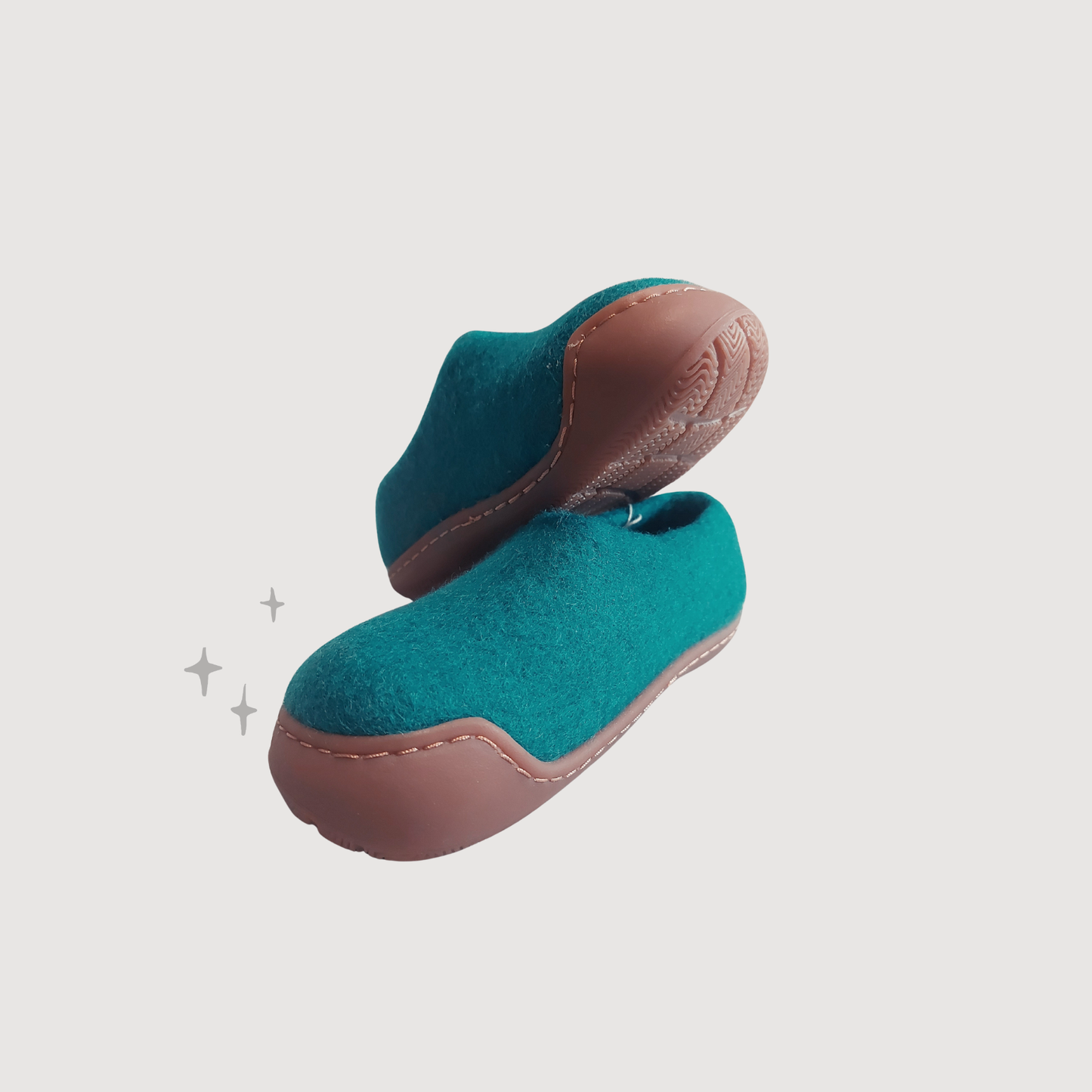 Kids Slippers with Natural Rubber Sole - Pine