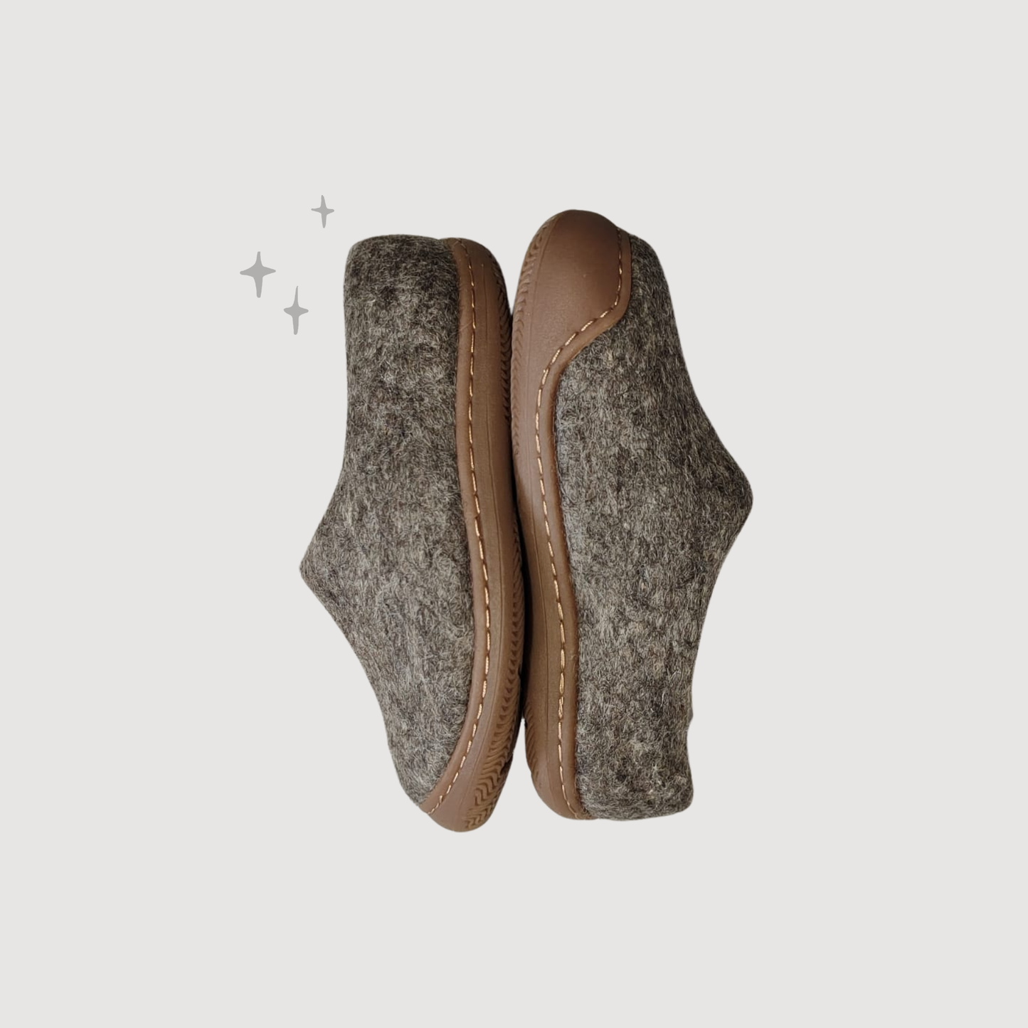 Kids Slippers with Natural Rubber Sole - Taupe