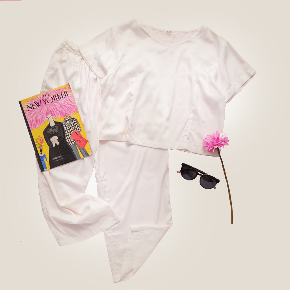 Label Crop Top Set 3/4