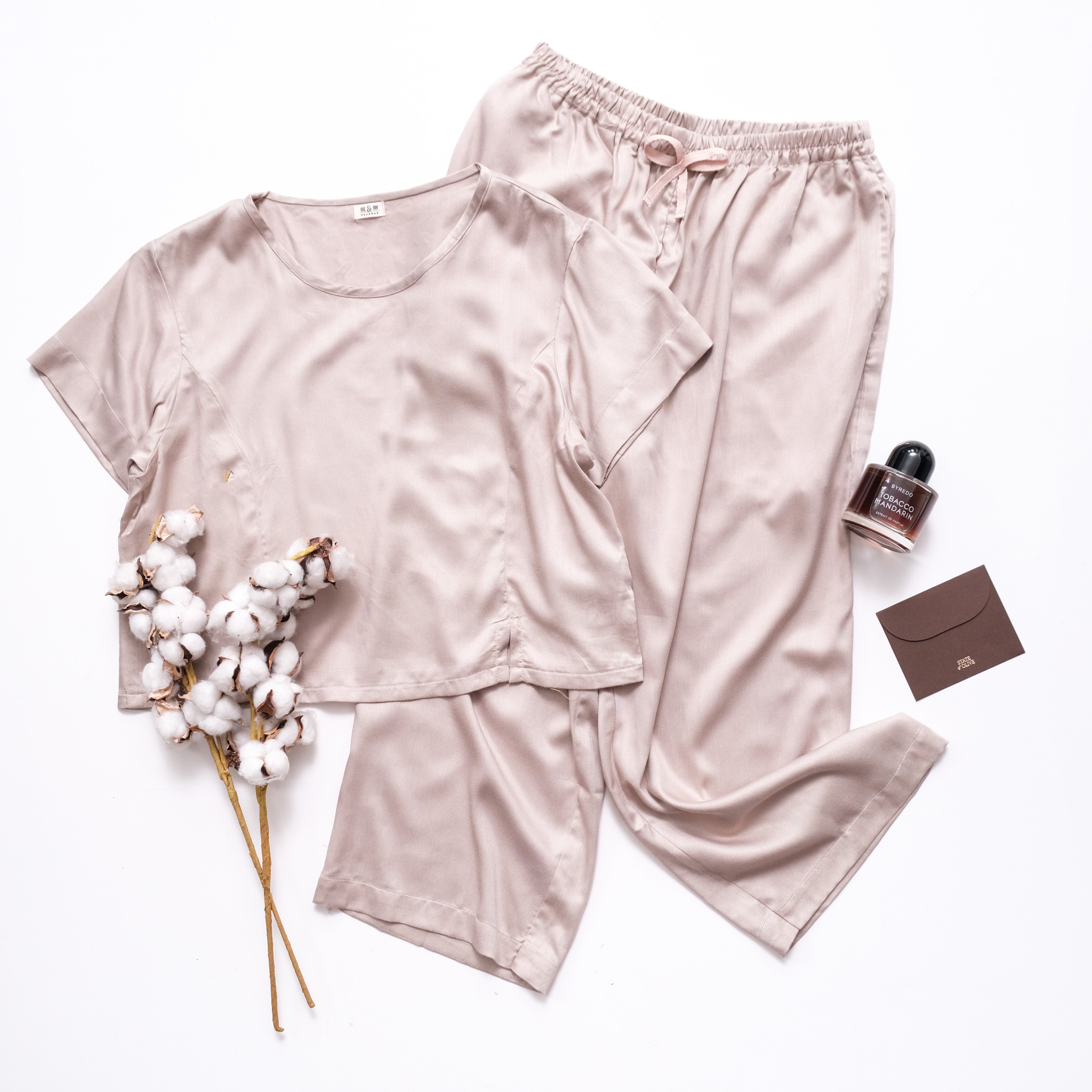 Label Crop Top Set 3/4