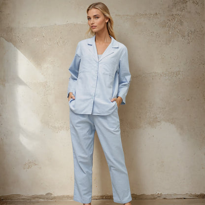 Canggu Linen Plain Long Set - Light Blue
