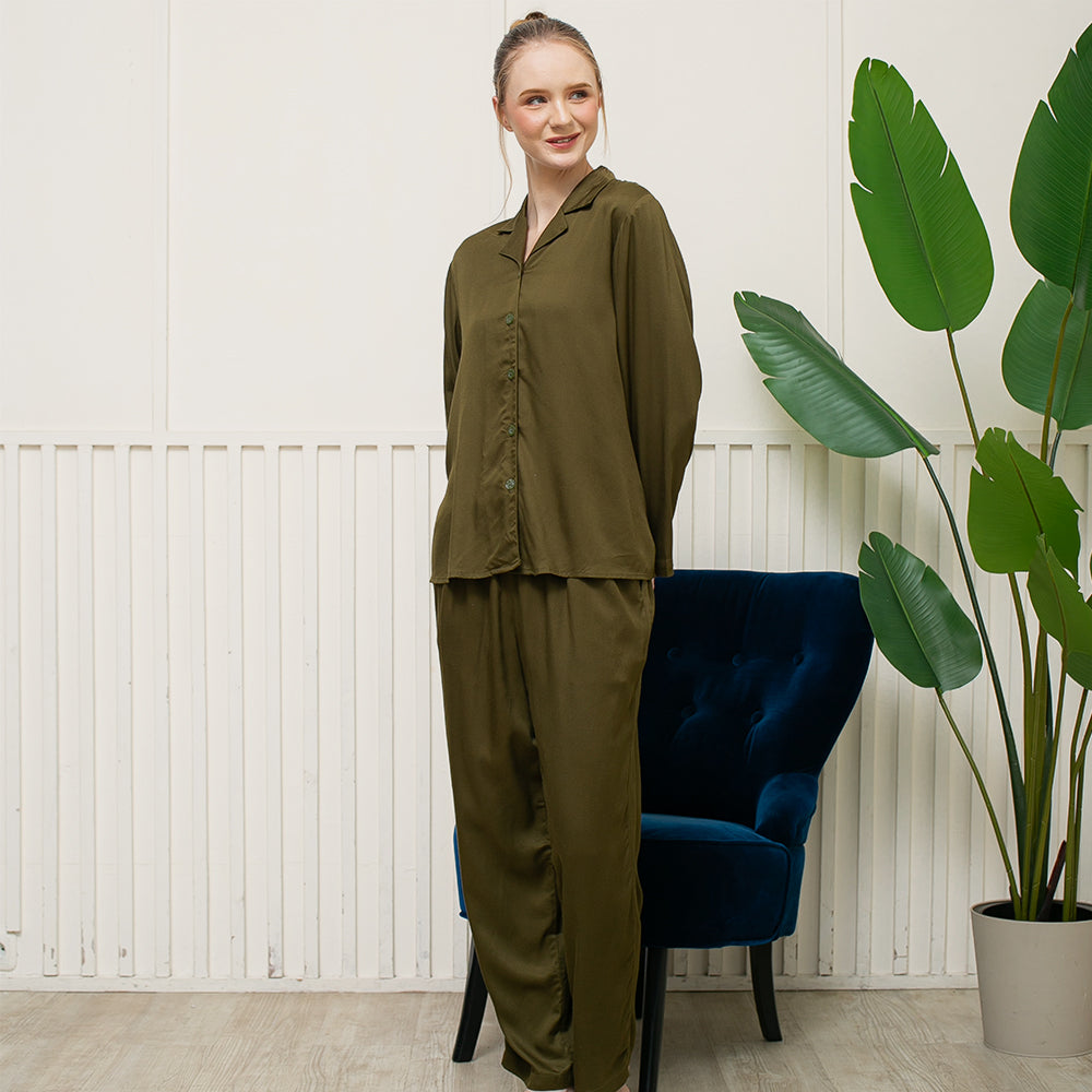 Lovina Green Army Rayon Longset