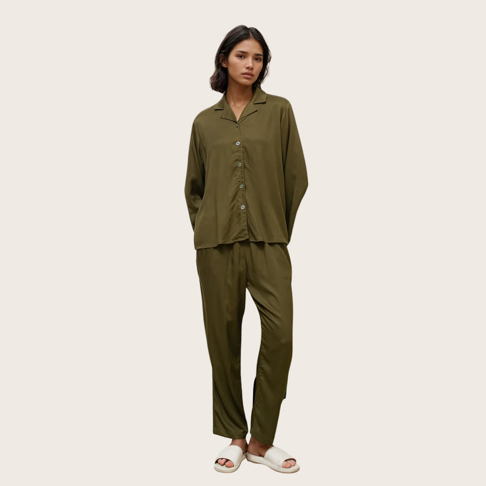 Lovina Green Army Rayon Longset