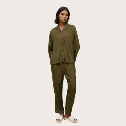 Lovina Green Army Rayon Longset