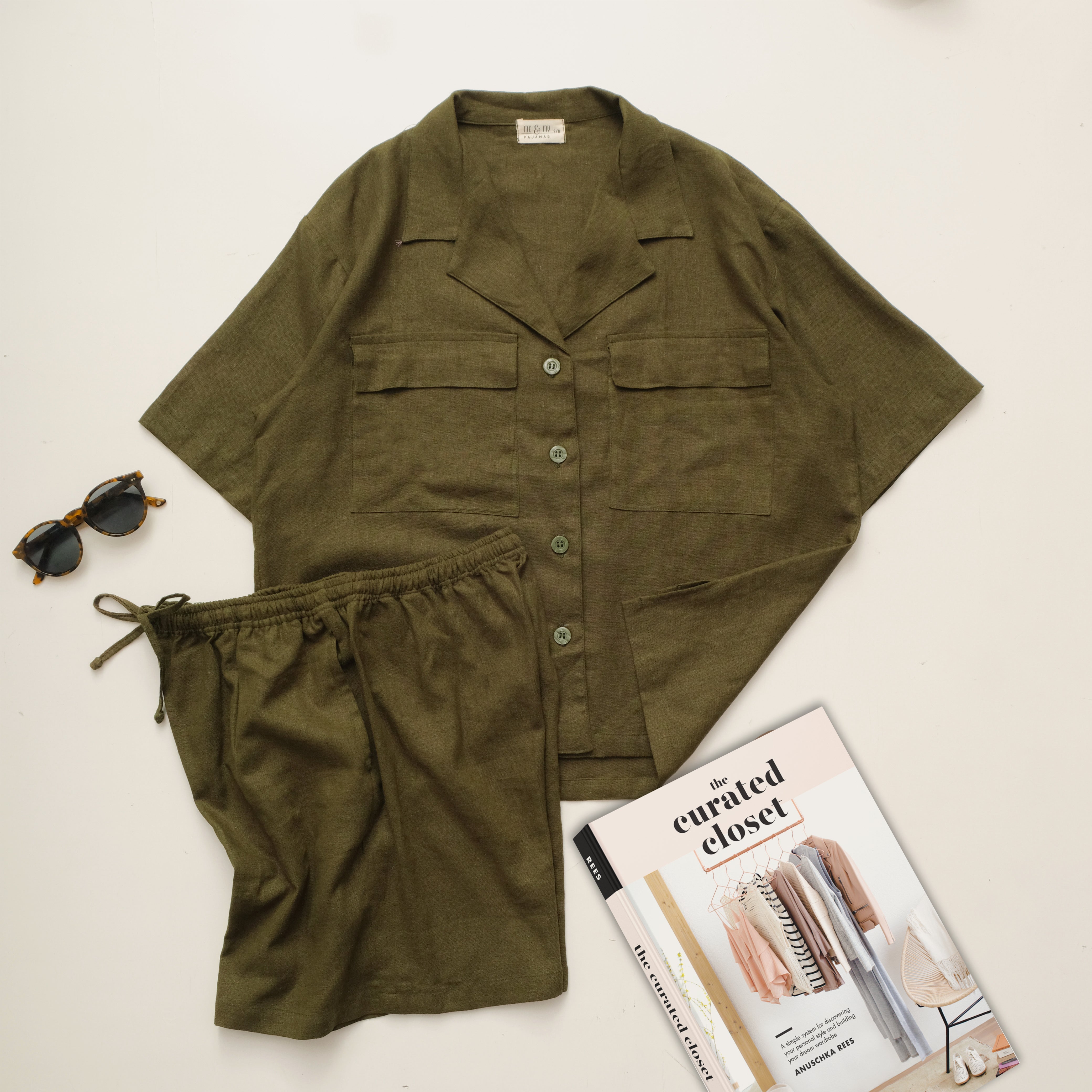 Indy Linen Plain Short Set