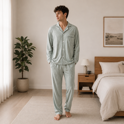 Mael Light Grey Men Long Set