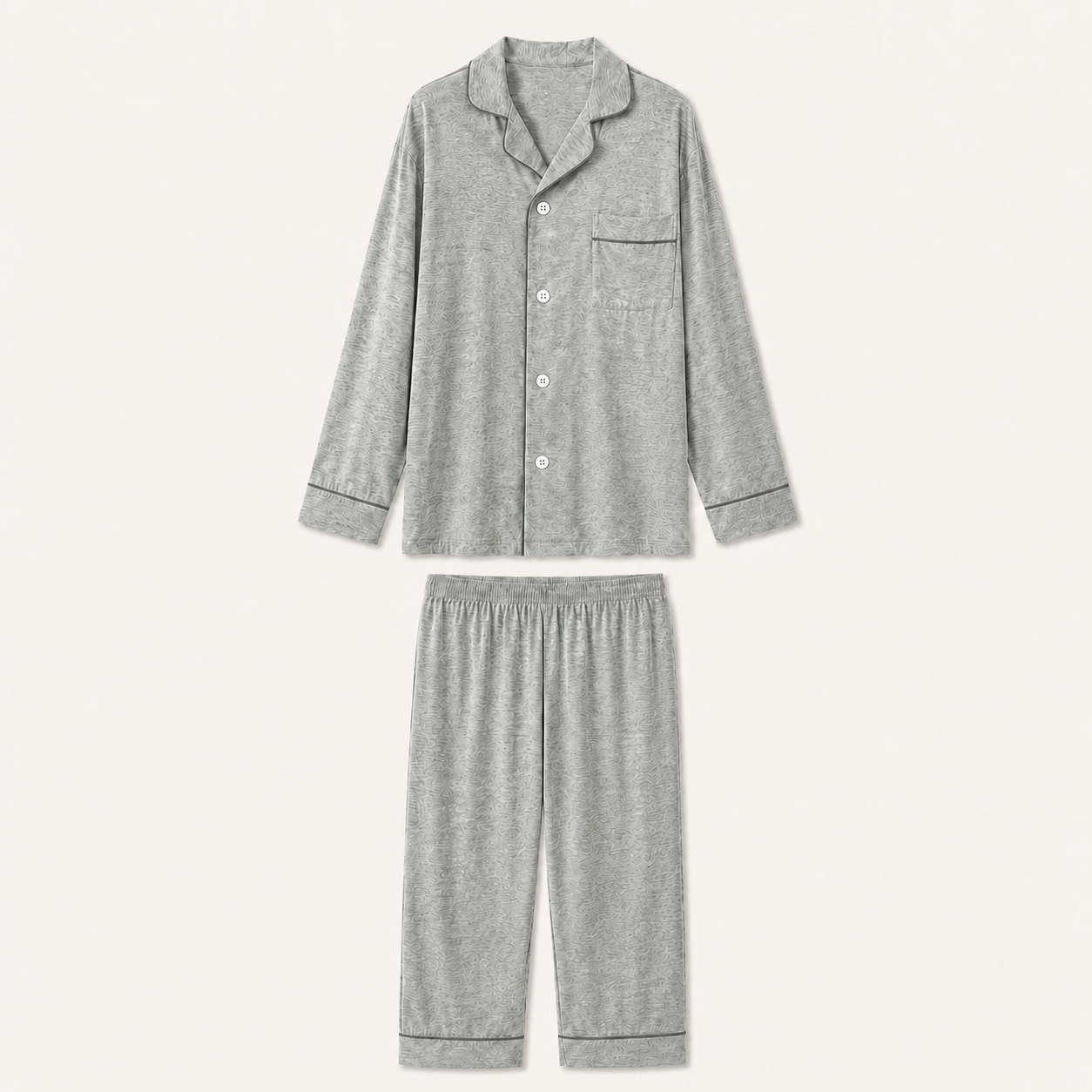 Mael Light Grey Men Long Set