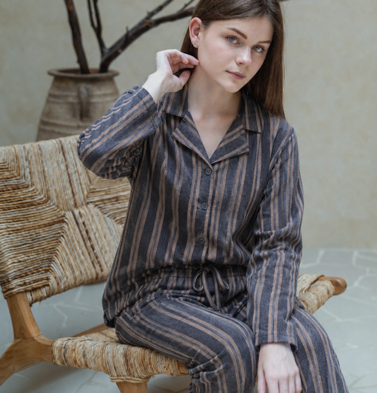 Midnite Stripes Flannelette Set
