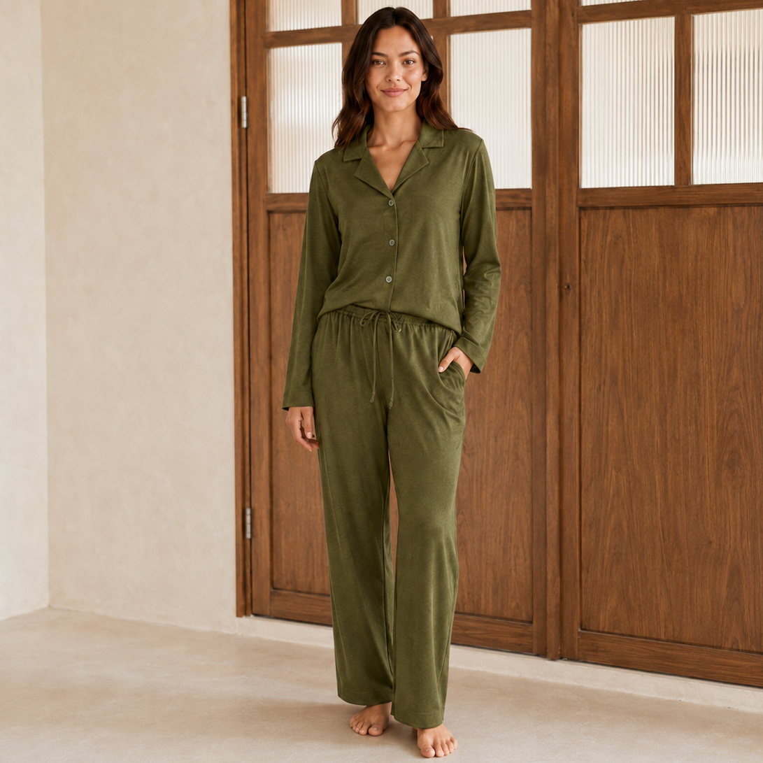 Penelope Army Linen Long Sleeves Set