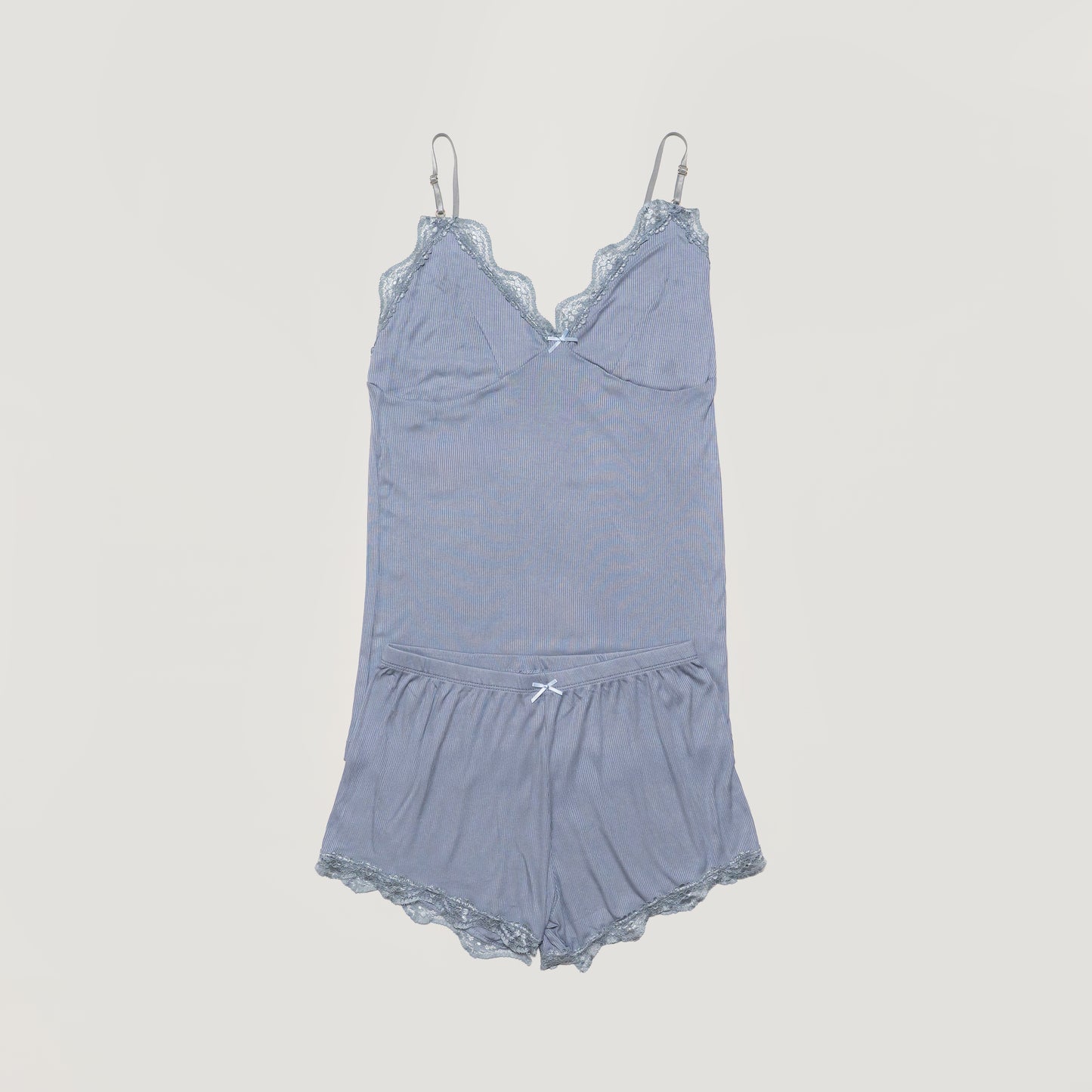 Poppy Cotton Camisole Set - Baby Blue