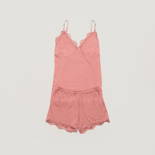 Poppy Cotton Camisole Set - Baby Pink