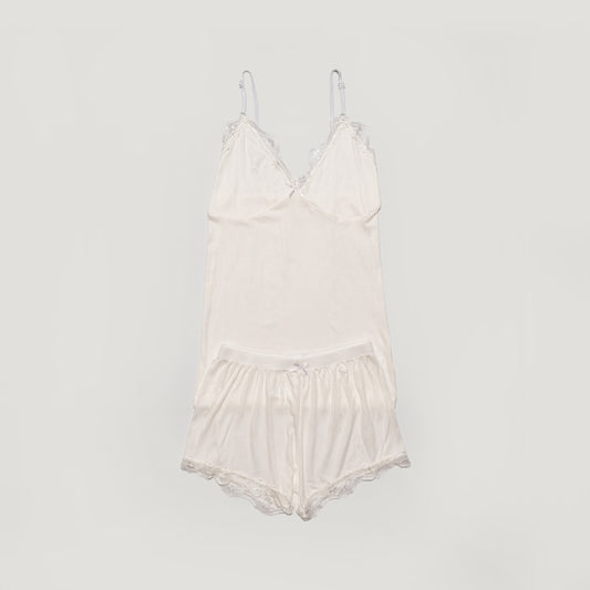 Poppy Cotton Camisole Set - White