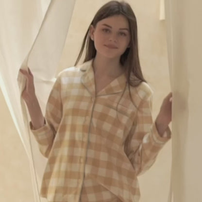 Daisy Gingham Yellow Flannelette Set