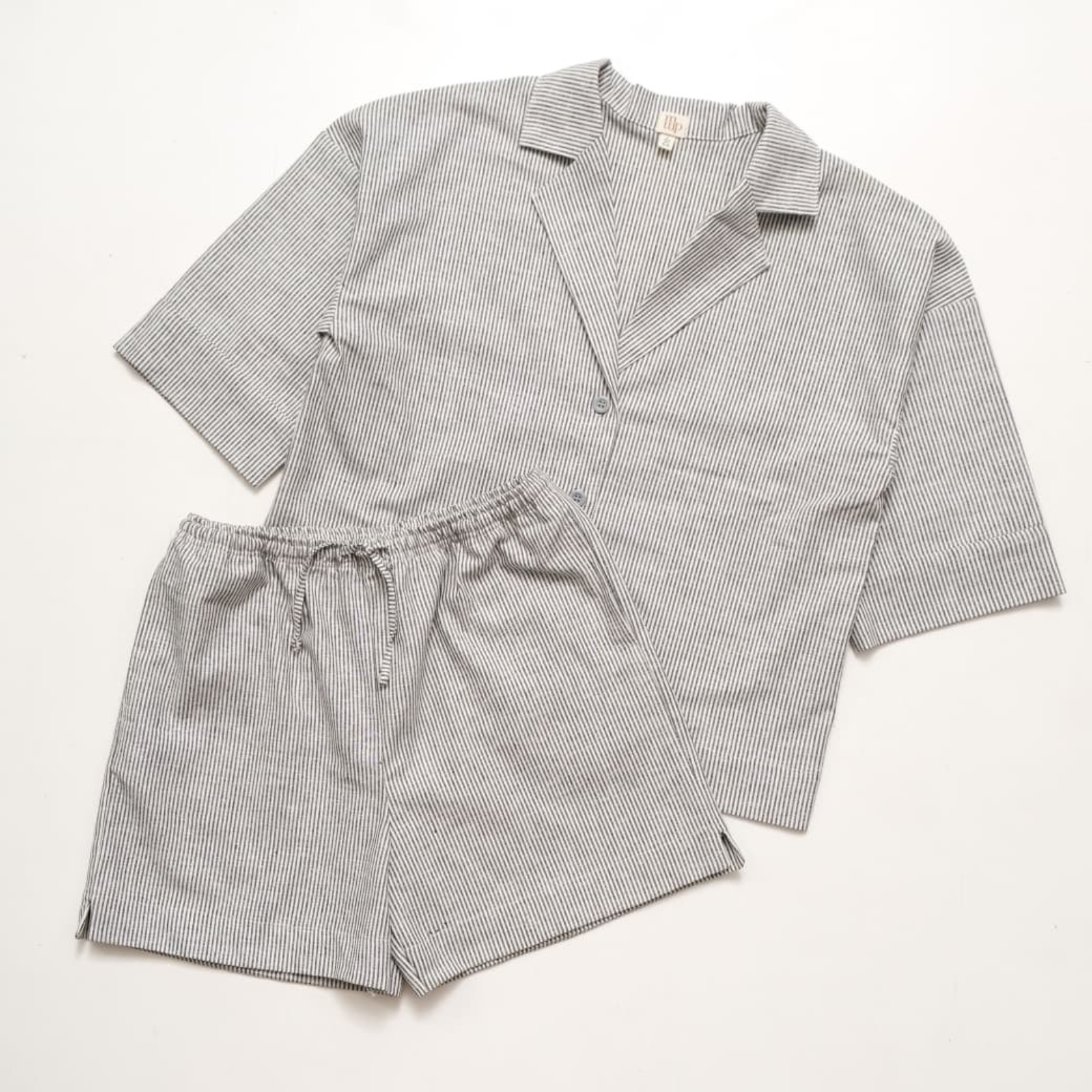 Rayee Linen Ink Stripes Short Set