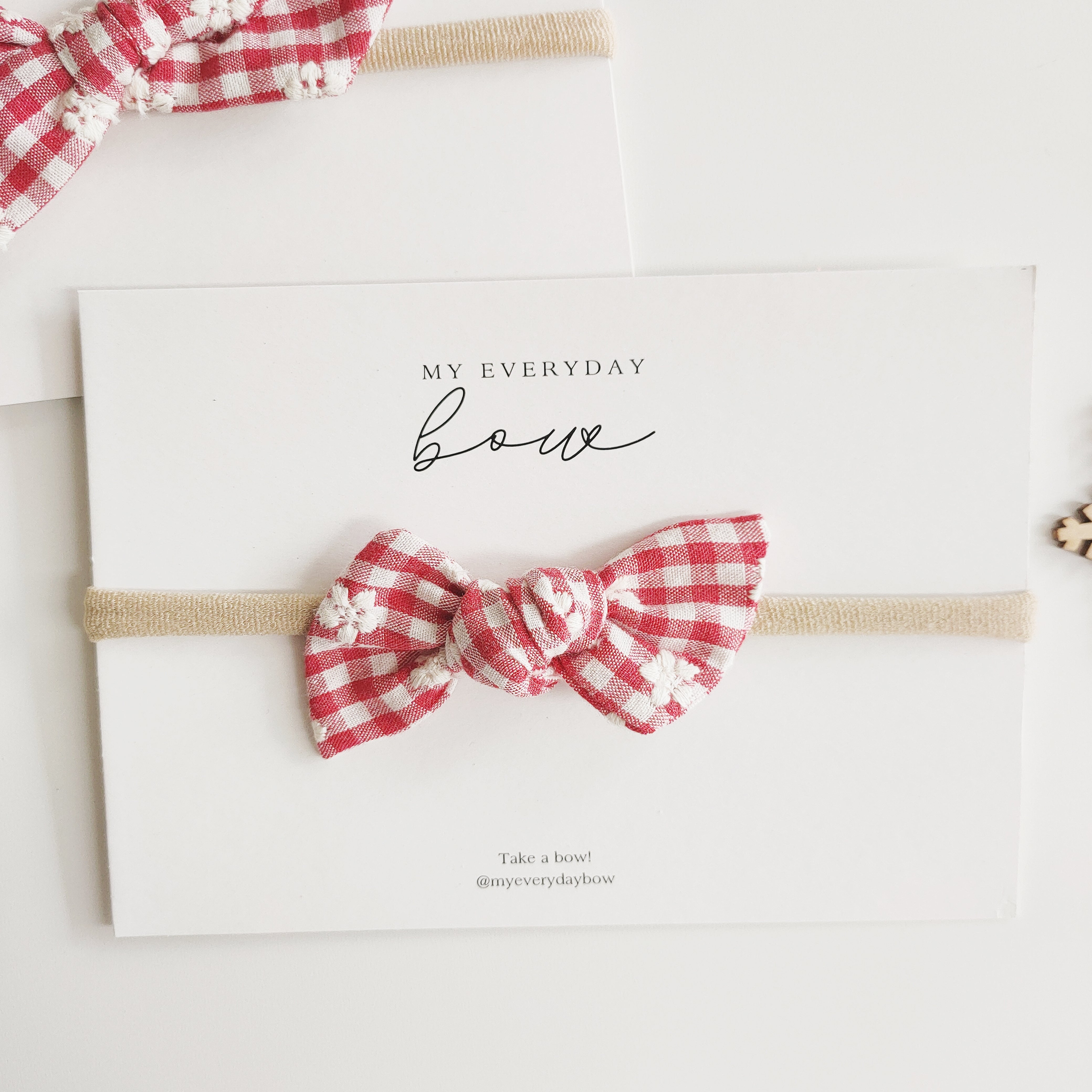 Knot Red Gingham Bow