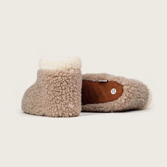 Sherpa Woollen Boots - Inside White / Outside - Taupe