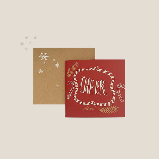 Kraft Christmas Cards Set - CHEER