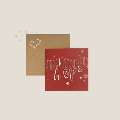 Kraft Christmas Cards Set - HOPE