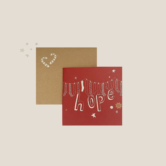 Kraft Christmas Cards Set - HOPE
