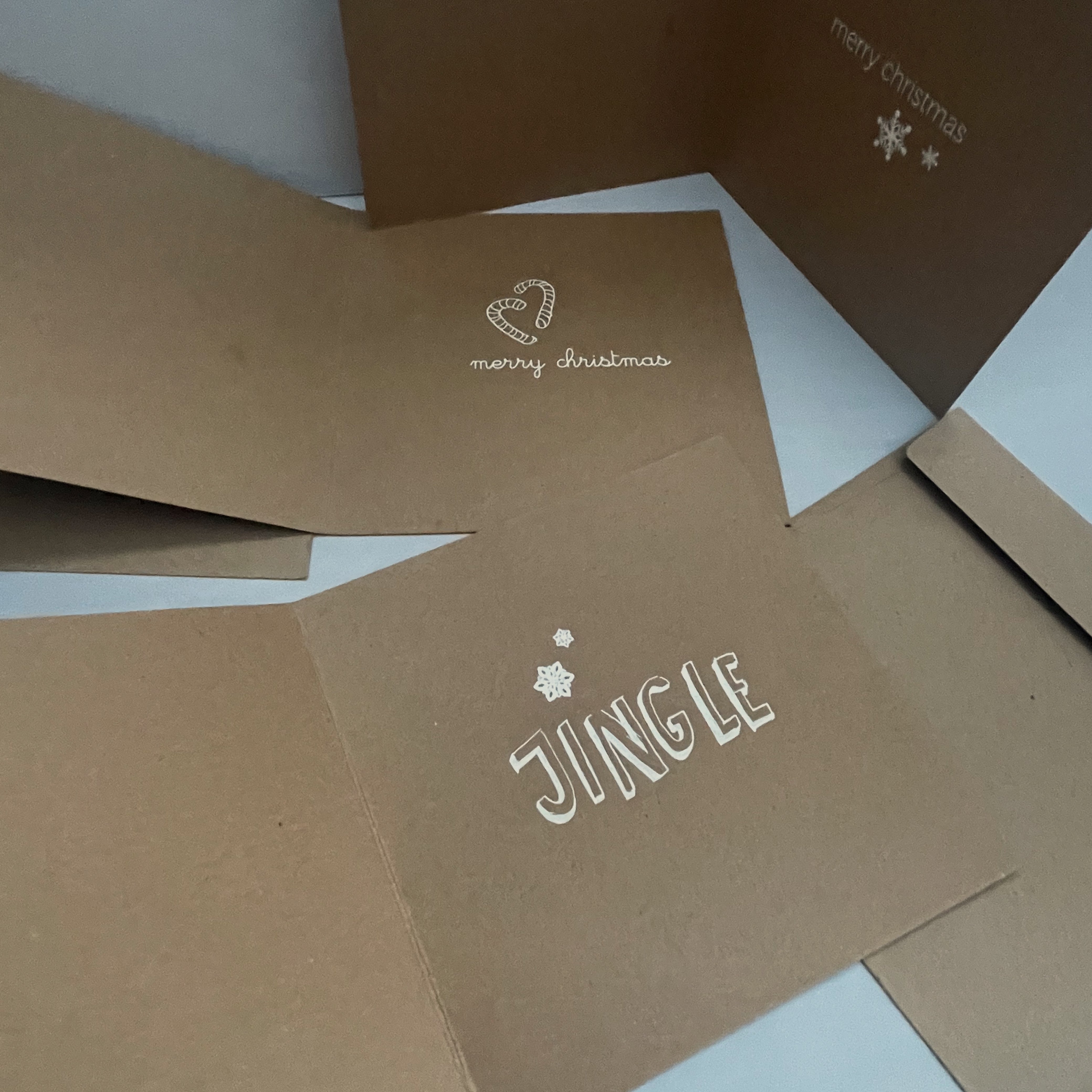 Kraft Christmas Cards Set (pack of 5 design)